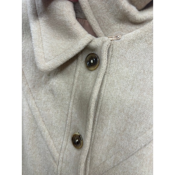 Ms Freddi Vintage 70s Women's Beige Wool Blend Retro Trench Coat USA XL - Picture 10 of 10